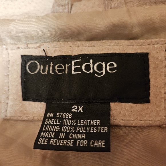 Y2K | Outer Edge | 2X | Suede | Beige | Tan | Jacket | Blazer | Womens | Vintage - Picture 2 of 10